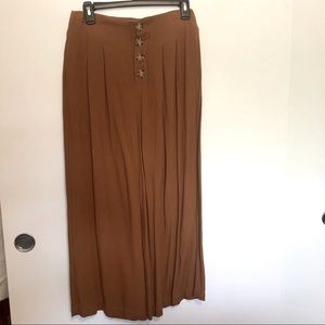 Shine star wide leg button up burnt orange pant